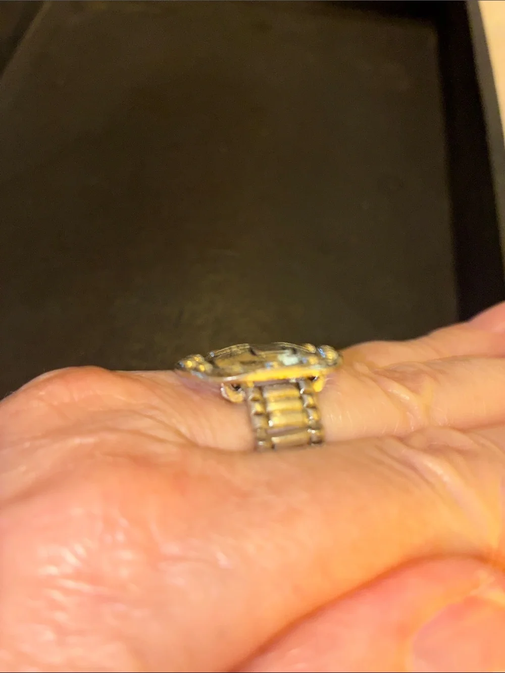 Gold-Tone Cross Dome Stretch Ring